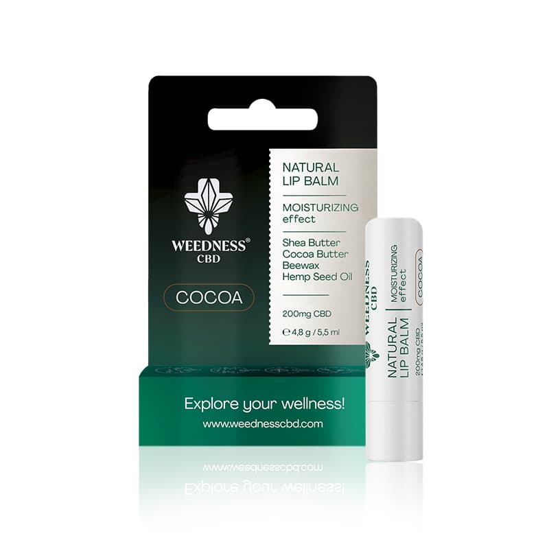 Natural Lip Balm with Moisturizing effect 4% CBD (Cocoa)