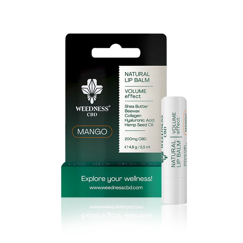 Natural Lip Balm with Volume effect 4% CBD (Mango)