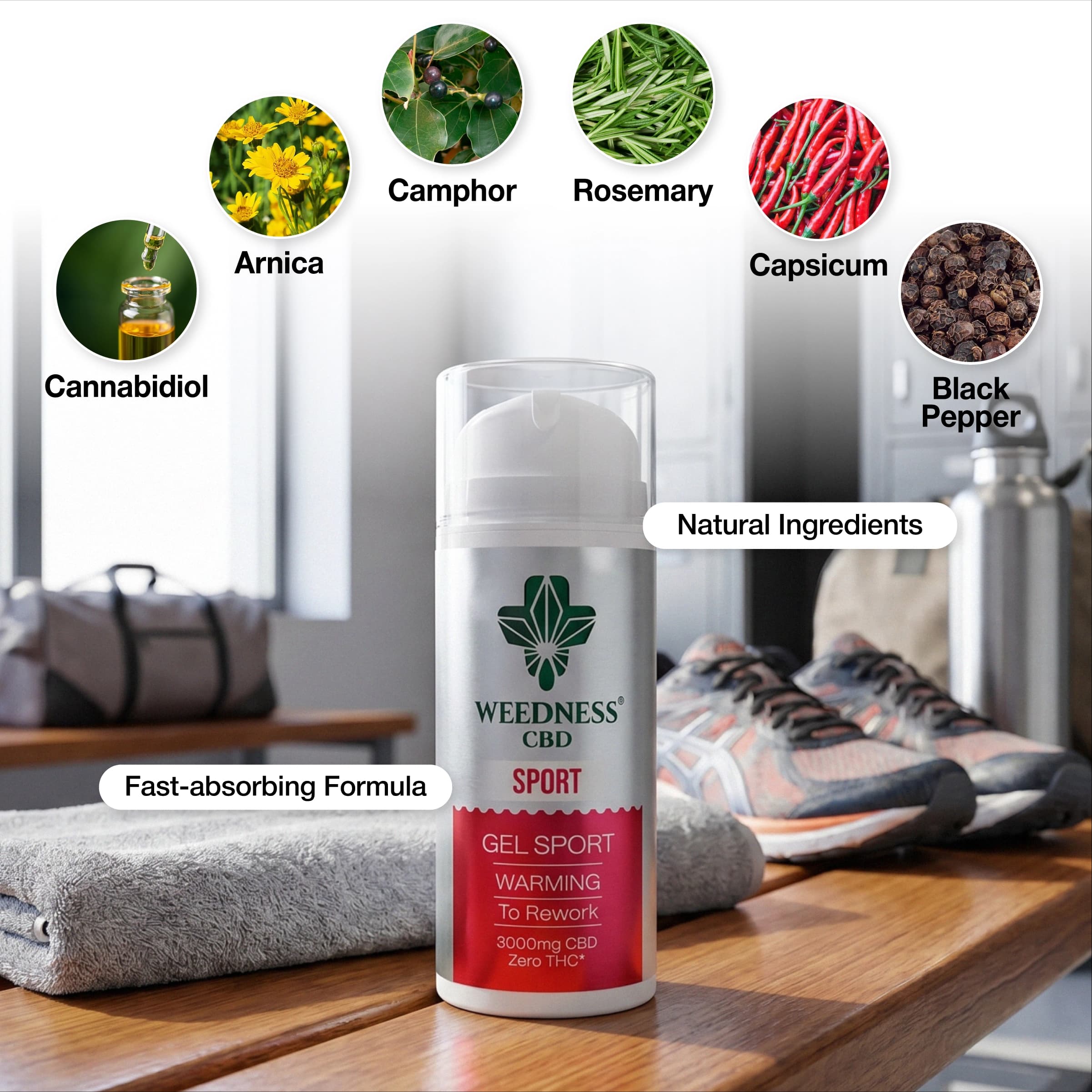 Sport Muscle & Joint Gel (Warming Effect) 3000mg CBD | 0THC